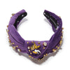 Lele Sadoughi HEADBANDS MINNESOTA VIKINGS LELE X NFL PURPLE EMBELLISHED KNOTTED HEADBAND