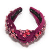 Lele Sadoughi HEADBANDS MULBERRY SWAROVSKI® CRYSTAL BUTTERCUP KNOTTED HEADBAND