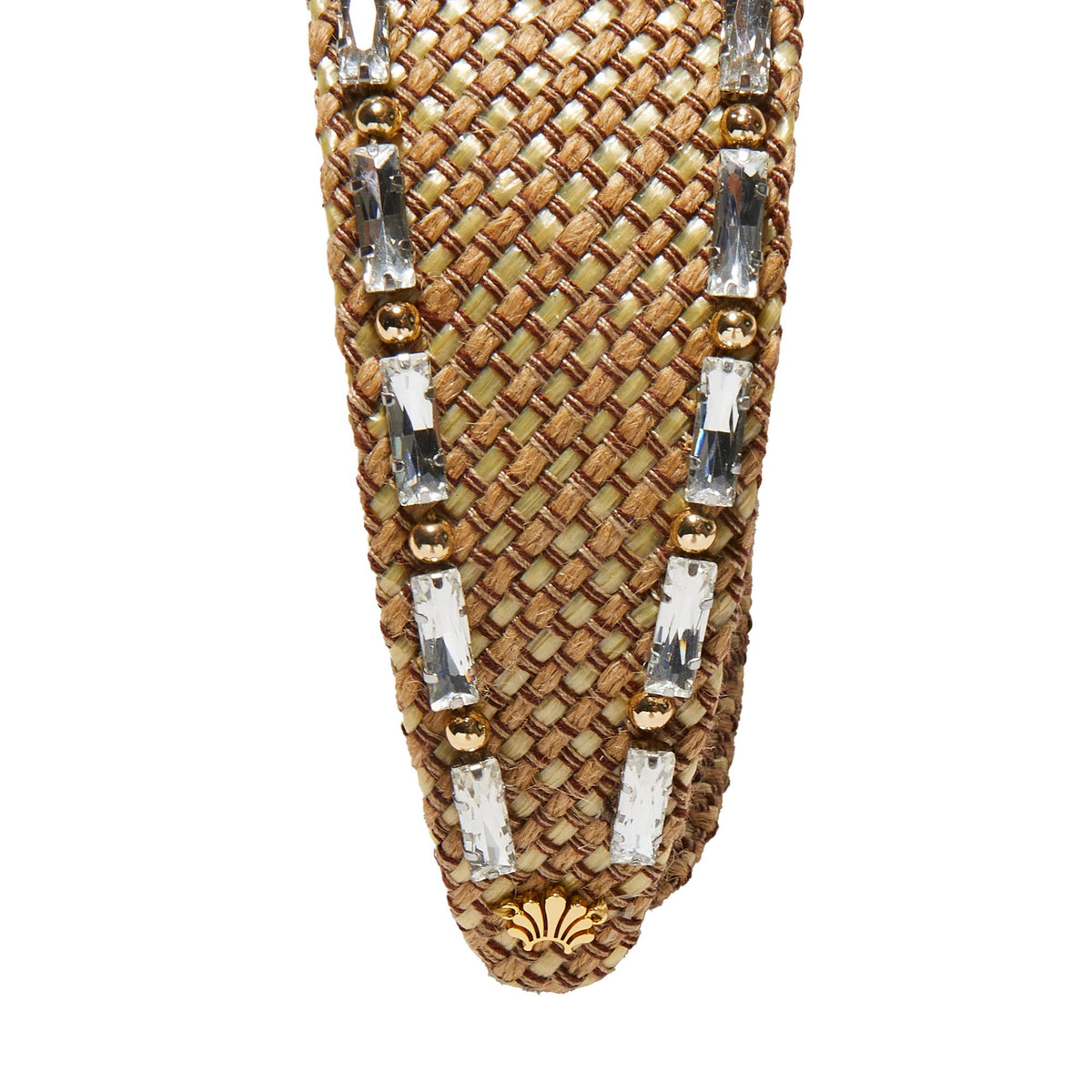 Lele Sadoughi HEADBANDS NATURAL BRIGITTE RAFFIA CRYSTAL TRIM HEADBAND