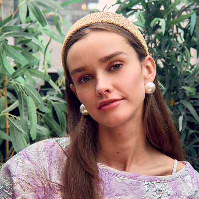 Lele Sadoughi HEADBANDS ONE SIZE NATURAL BRIGITTE RAFFIA HEADBAND