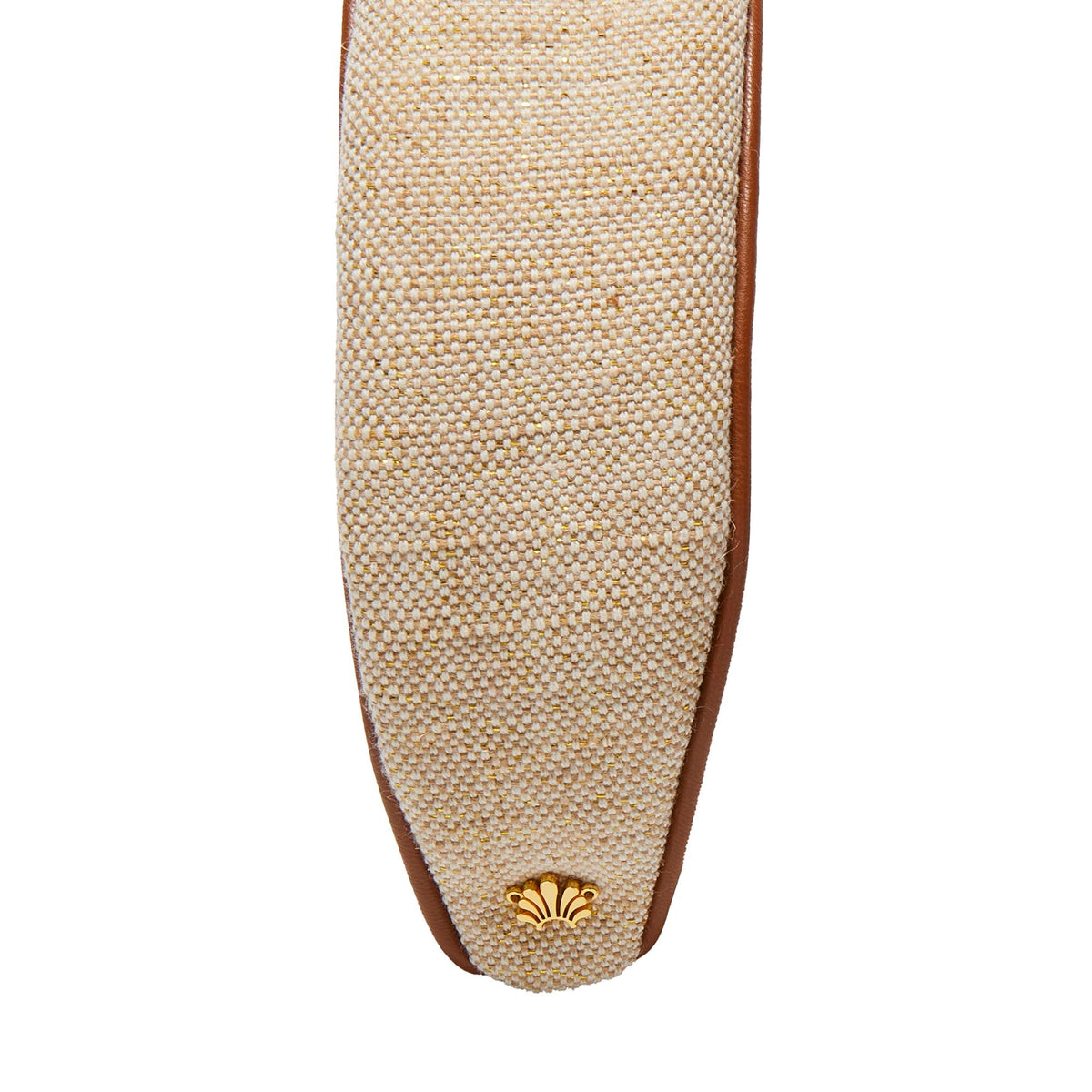 Lele Sadoughi HEADBANDS NATURAL CANVAS FAUX LEATHER TRIM KNOTTED HEADBAND