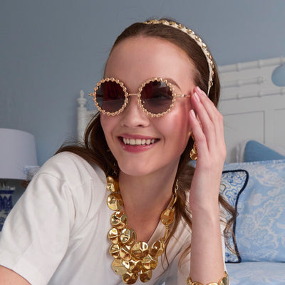 Lele Sadoughi HEADBANDS NATURAL GOLD SOCIALITE STRAND HEADBAND