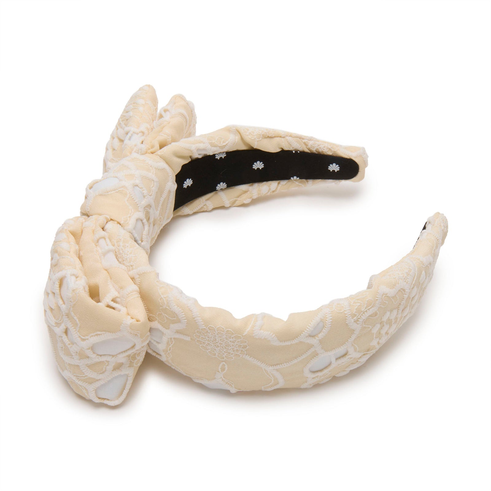 LELE SADOUGHI HEADBANDS NATURAL HOLLY FLORAL EYELET HEADBAND