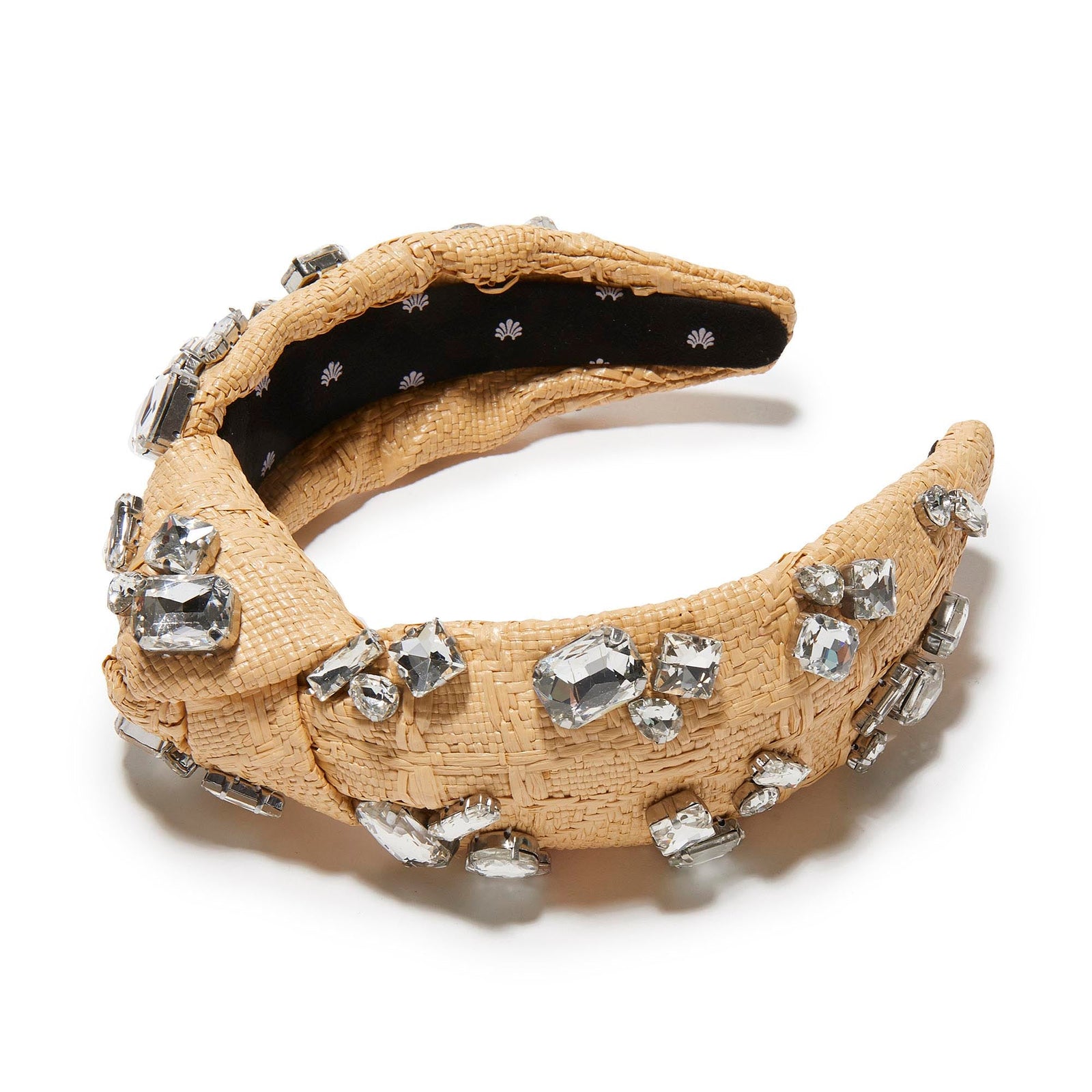 LELE SADOUGHI HEADBANDS NATURAL KNOTTED CANDY CRYSTAL RAFFIA HEADBAND