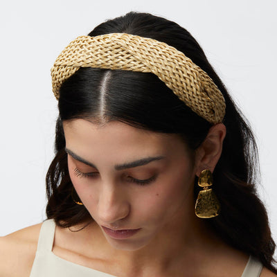 Lele Sadoughi HEADBANDS NATURAL MARLENE WICKER HEADBAND