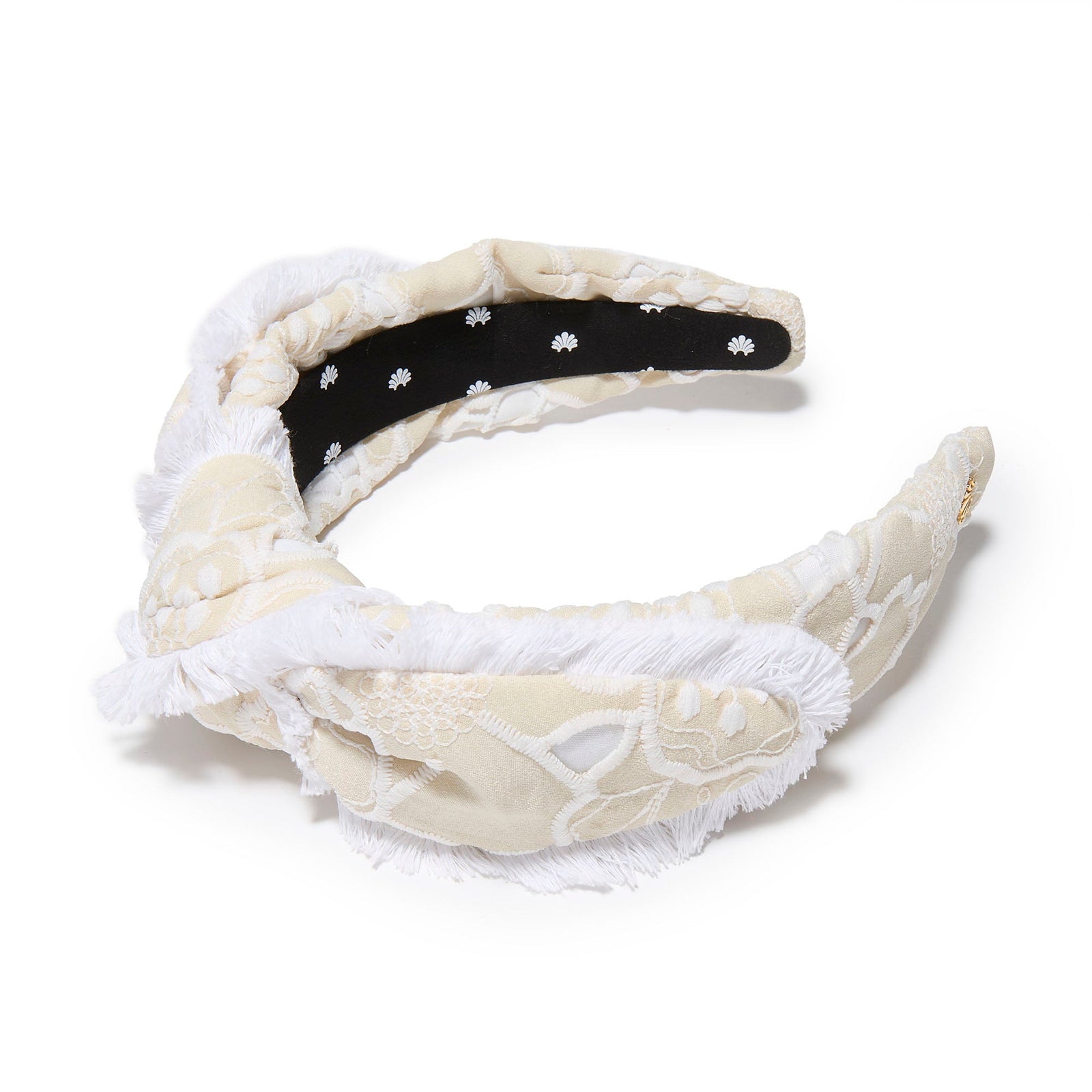 Lele Sadoughi HEADBANDS NATURAL VERONICA FLORAL EYELET HEADBAND