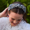 Lele Sadoughi HEADBANDS NAVY BLOOMS KNOTTED AMERICANA CRYSTAL LIBERTY HEADBAND