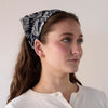 Lele Sadoughi HEADBANDS NAVY GARDEN JACKIE EMBROIDERED EYELET HANDKERCHIEF HEADBAND