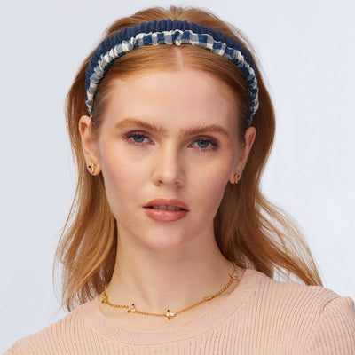 Lele Sadoughi HEADBANDS NAVY JESSIE TERRY HEADBAND