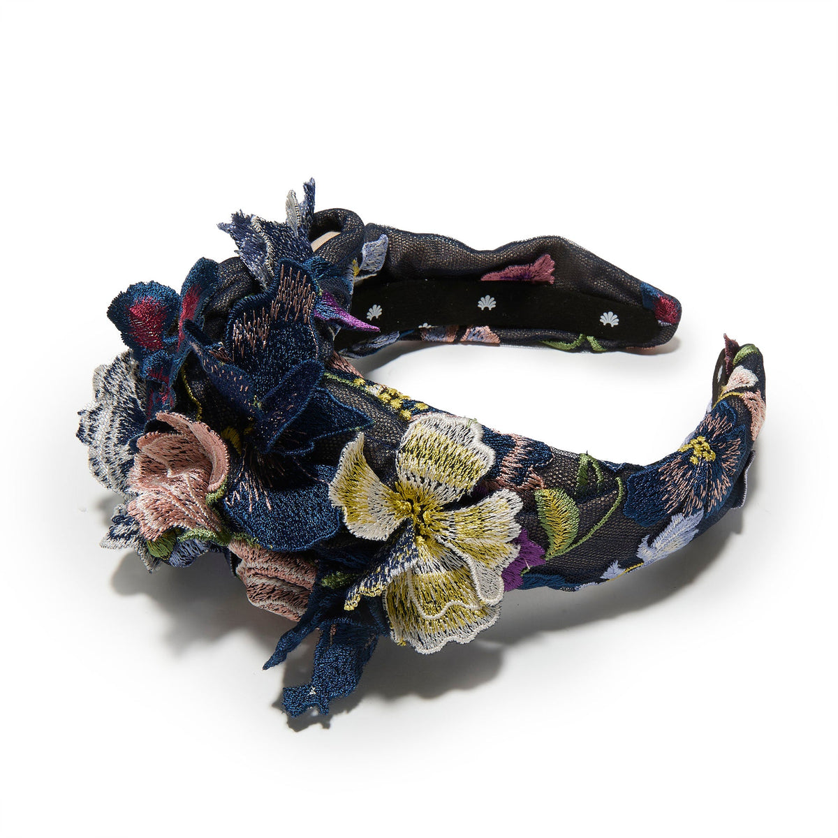 Lele Sadoughi HEADBANDS NAVY MARCHESA COUTURE X LELE SADOUGHI CRAWFORD FLORAL APPLIQUE HEADBAND