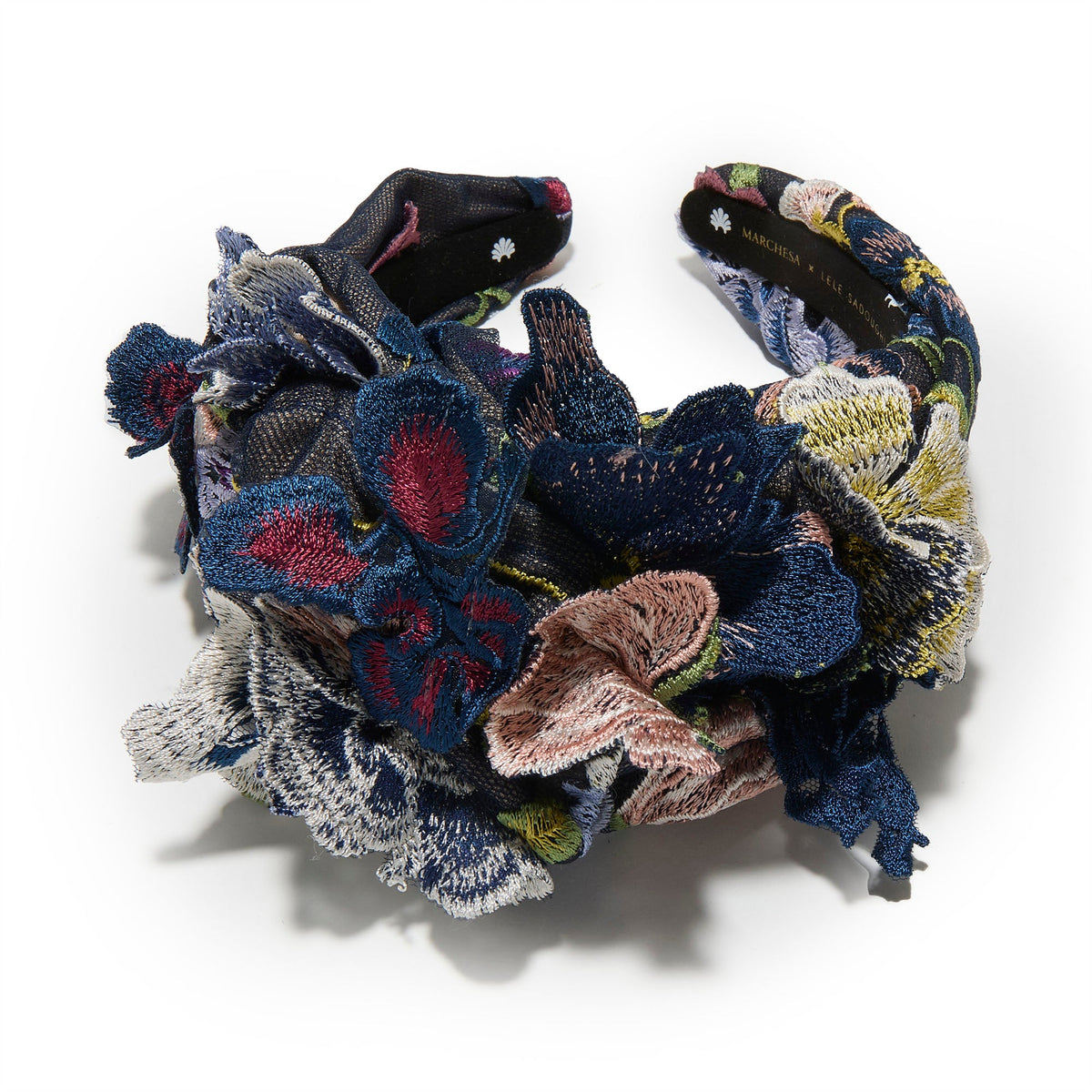 Lele Sadoughi HEADBANDS NAVY MARCHESA COUTURE X LELE SADOUGHI CRAWFORD FLORAL APPLIQUE HEADBAND