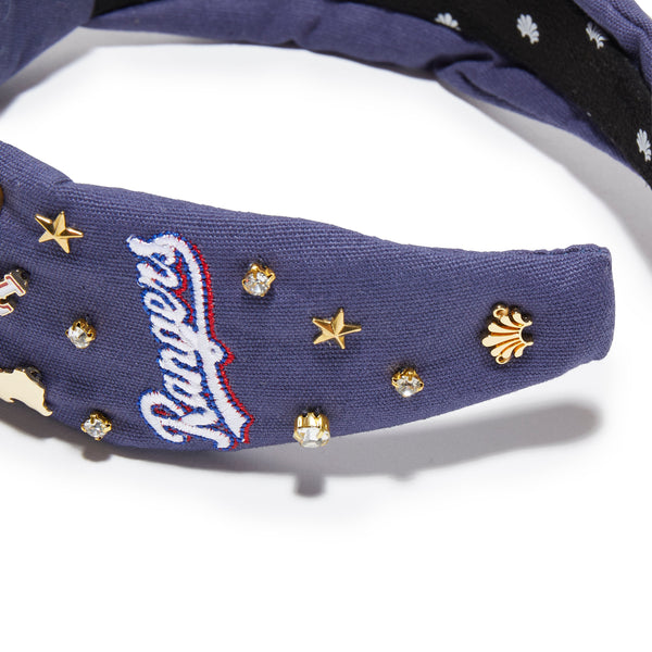 IVORY CHICAGO CUBS EMBROIDERED KNOTTED HEADBAND - Lele Sadoughi