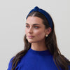 Lele Sadoughi HEADBANDS NAVY VELVET SLIM KNOTTED HEADBAND
