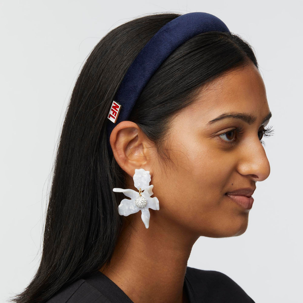 Lele Sadoughi HEADBANDS NEW ENGLAND PATRIOTS LELE SADOUGHI X NFL NAVY CHARLOTTE HEADBAND