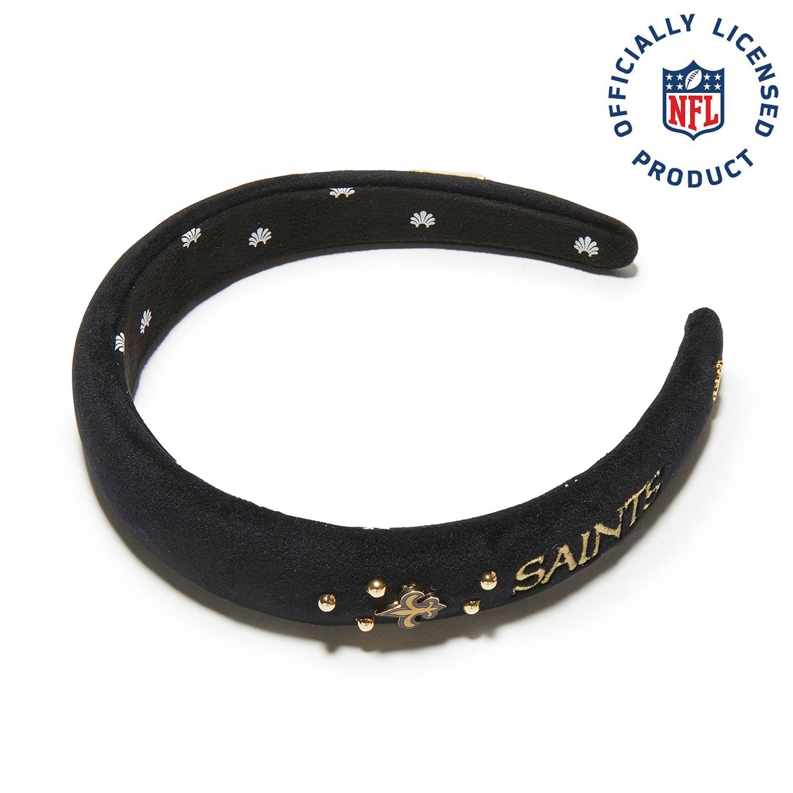 Lele Sadoughi HEADBANDS NEW ORLEANS SAINTS LELE X NFL JET CHARLOTTE HEADBAND *PRE-ORDER*