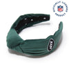 Lele Sadoughi HEADBANDS NEW YORK JETS LELE X NFL GOTHAM GREEN EMBROIDERED KNOTTED HEADBAND