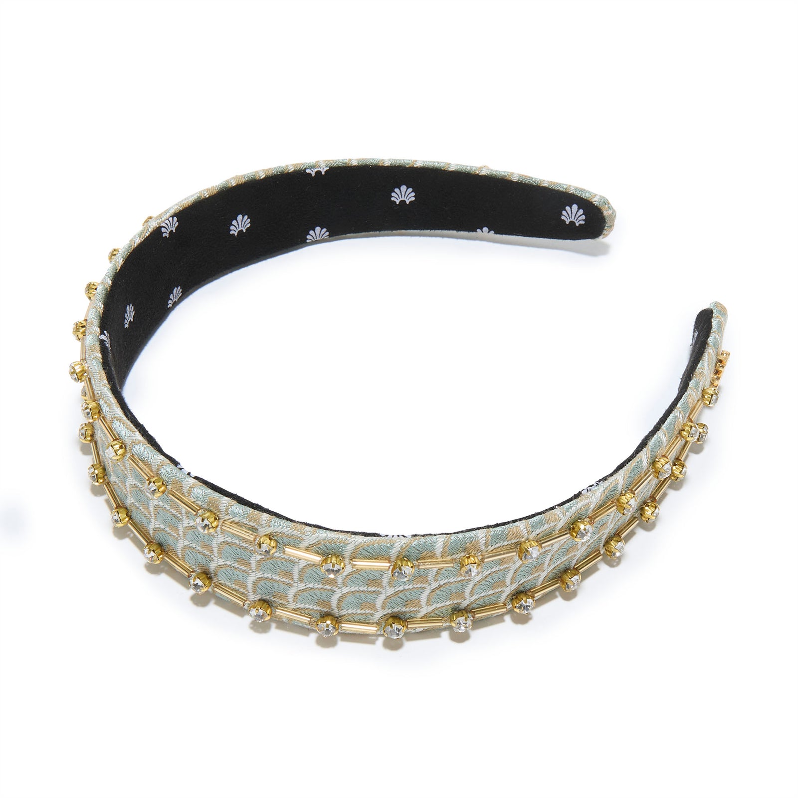 Lele Sadoughi HEADBANDS NILE MIST BESSETTE CRYSTAL EDGE HEADBAND
