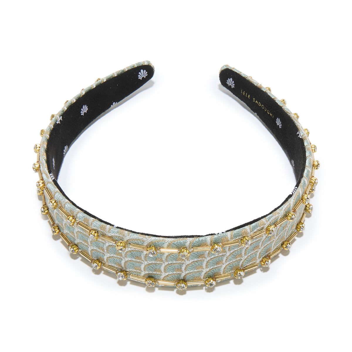 Lele Sadoughi HEADBANDS NILE MIST BESSETTE CRYSTAL EDGE HEADBAND