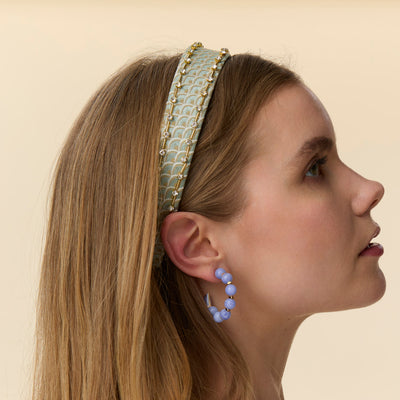 Lele Sadoughi HEADBANDS NILE MIST BESSETTE CRYSTAL EDGE HEADBAND