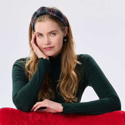 Lele Sadoughi HEADBANDS NOEL PLAID KNOTTED FESTIVE HEADBAND