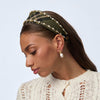 Lele Sadoughi HEADBANDS OLIVE GREEN BRIGITTE CRYSTAL TRIM HEADBAND