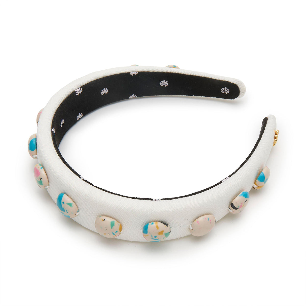 Lele Sadoughi HEADBANDS ONE-OF-A-KIND CREAM TERRAZZO ALICE HEADBAND