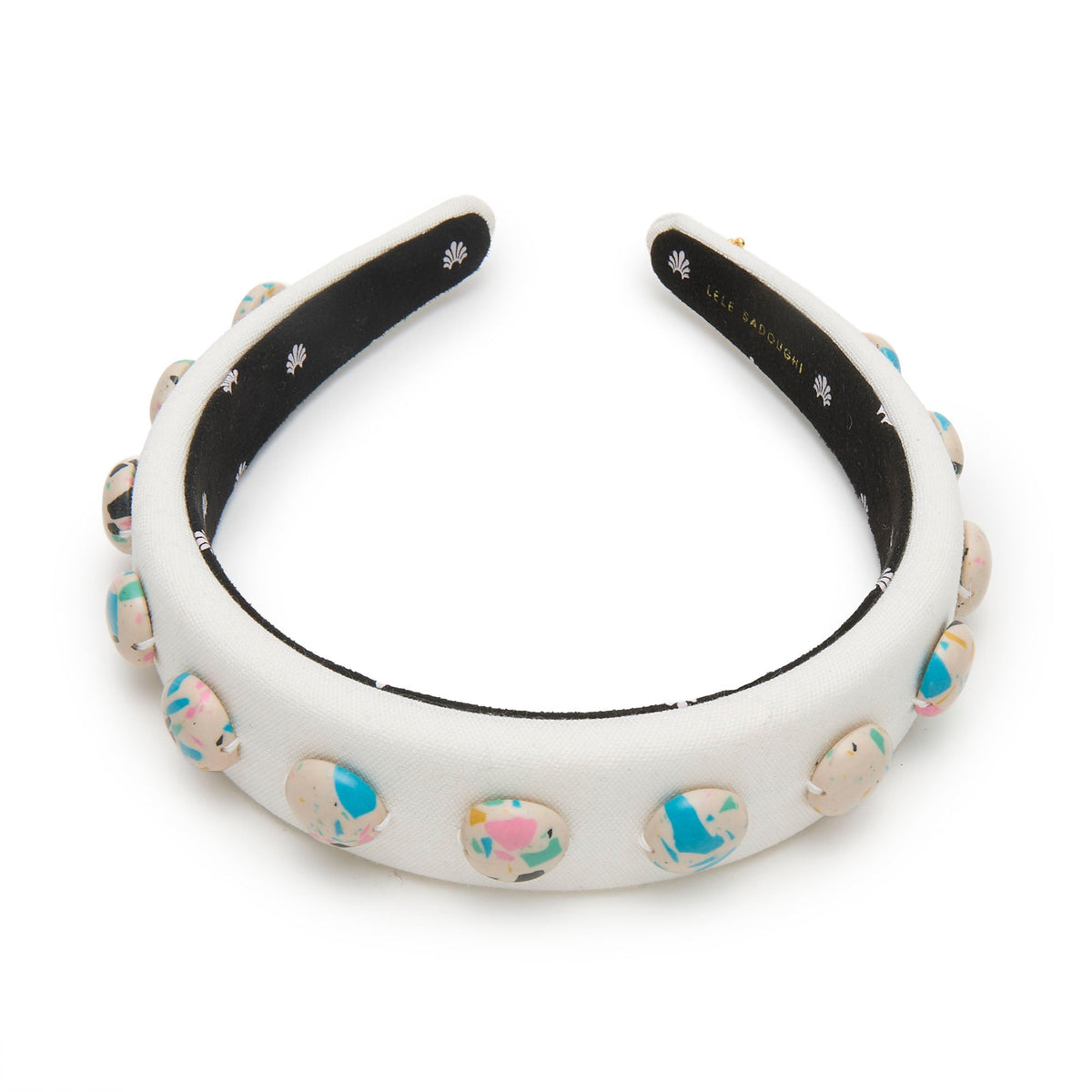Lele Sadoughi HEADBANDS ONE-OF-A-KIND CREAM TERRAZZO ALICE HEADBAND