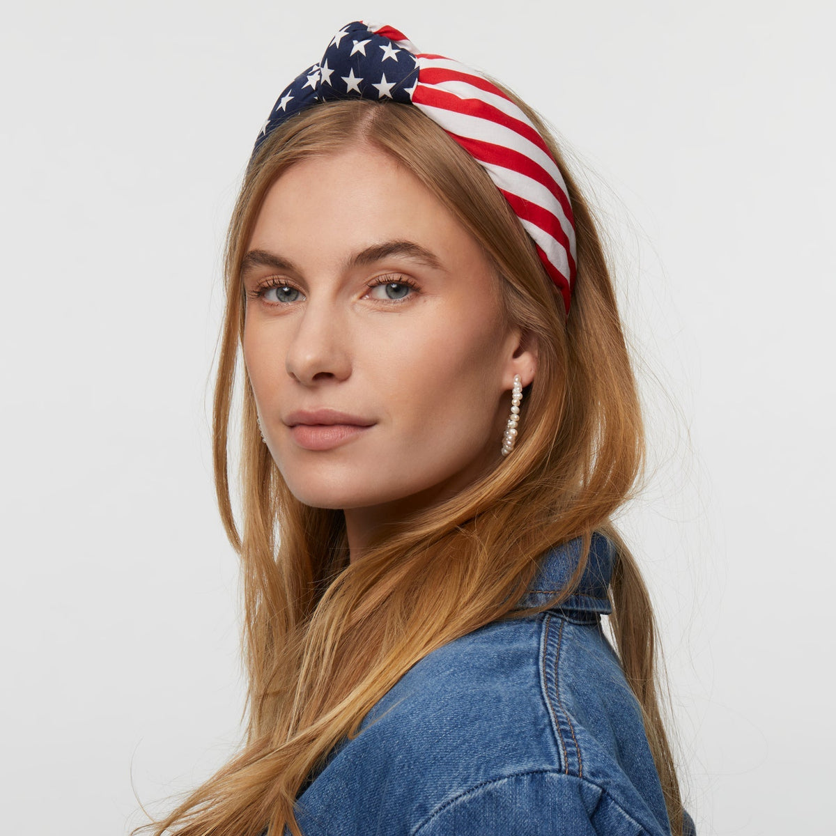 Lele Sadoughi HEADBANDS ONE SIZE AMERICANA KNOTTED HEADBAND