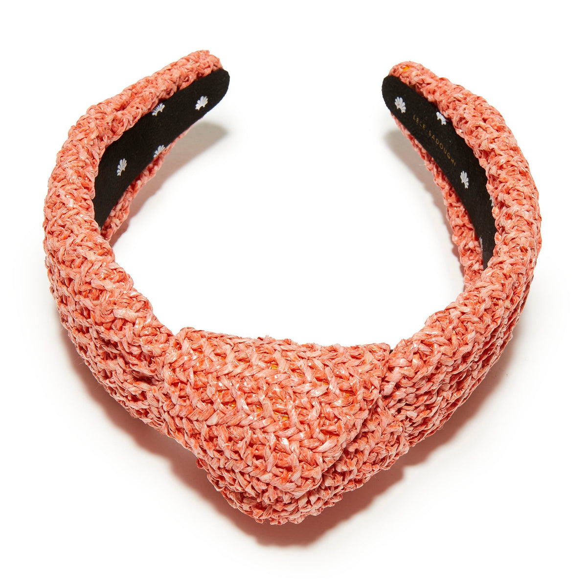 Lele Sadoughi HEADBANDS ONE SIZE APRICOT RAFFIA KNOTTED HEADBAND