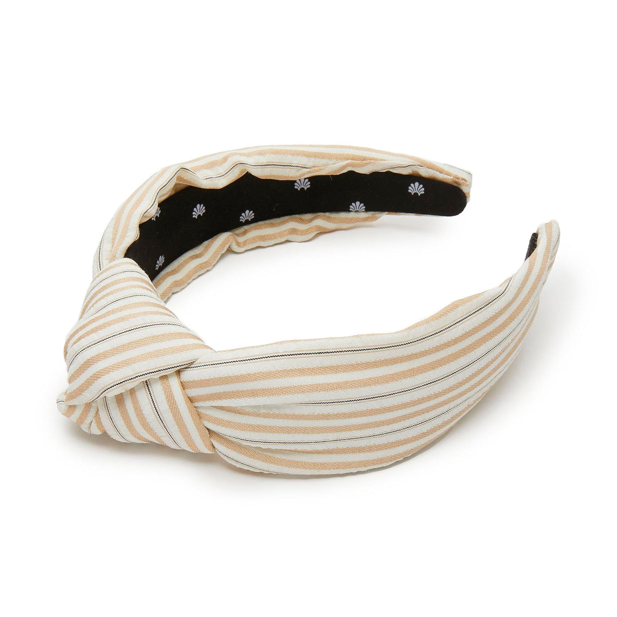 Lele Sadoughi HEADBANDS ONE SIZE BISQUE KNOTTED SEERSUCKER HEADBAND