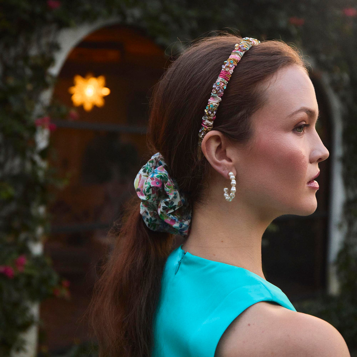 Lele Sadoughi HEADBANDS ONE SIZE BLOOMING CLARABELL JESSIE JEWELED LIBERTY HEADBAND