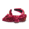 Lele Sadoughi HEADBANDS ONE SIZE BURGUNDY MIXED CRYSTAL HOLLY HEADBAND