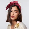 Lele Sadoughi HEADBANDS ONE SIZE BURGUNDY MIXED CRYSTAL HOLLY HEADBAND