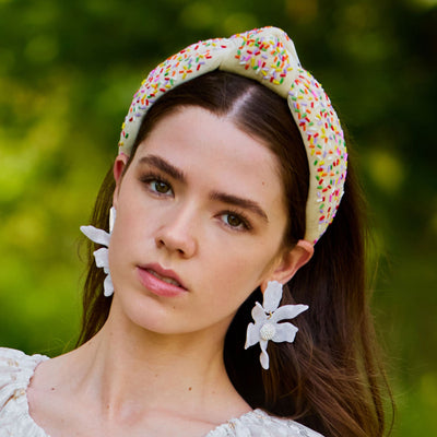 Lele Sadoughi HEADBANDS ONE SIZE / BUTTERCREAM BUTTERCREAM BIRTHDAY CAKE KNOTTED HEADBAND