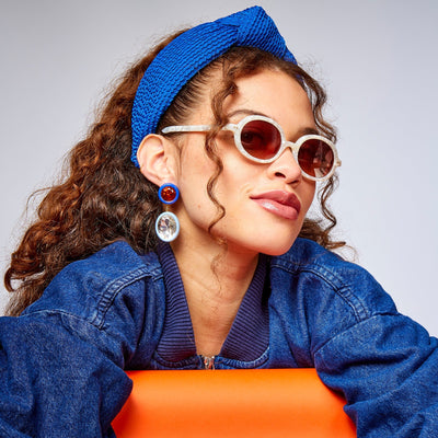 Lele Sadoughi HEADBANDS ONE SIZE COBALT SWIMMER KNOTTED HEADBAND