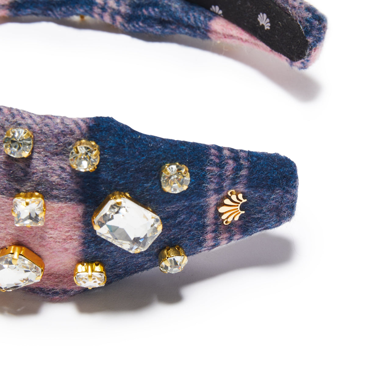 Lele Sadoughi HEADBANDS ONE SIZE COTTON CANDY RECTANGLE CRYSTAL PLAID KNOTTED HEADBAND