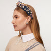 Lele Sadoughi HEADBANDS ONE SIZE COTTON CANDY RECTANGLE CRYSTAL PLAID KNOTTED HEADBAND
