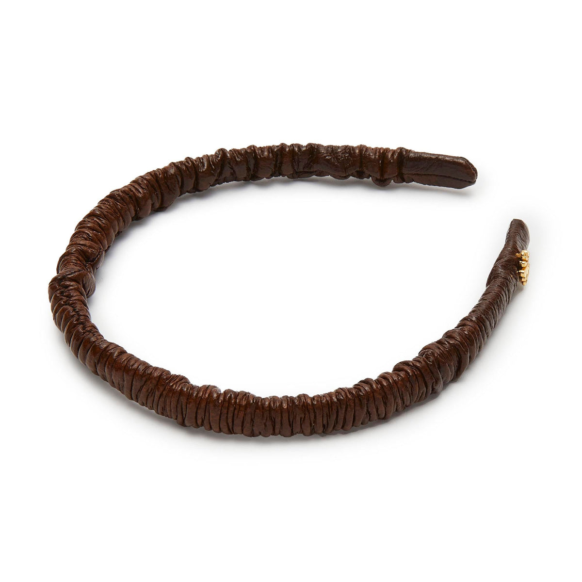 Lele Sadoughi HEADBANDS ONE SIZE ESPRESSO JESSIE FAUX LEATHER HEADBAND