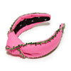 Lele Sadoughi HEADBANDS ONE SIZE FLAMINGO CRYSTAL TRIM KNOTTED HEADBAND