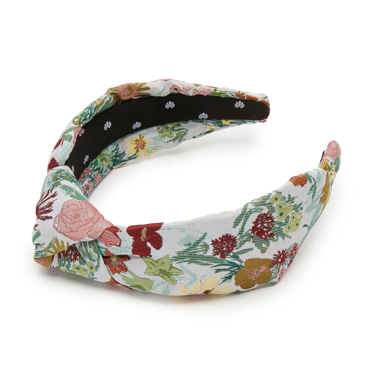Lele Sadoughi HEADBANDS ONE SIZE FLORAL MINT KNOTTED FLORAL BROCADE HEADBAND