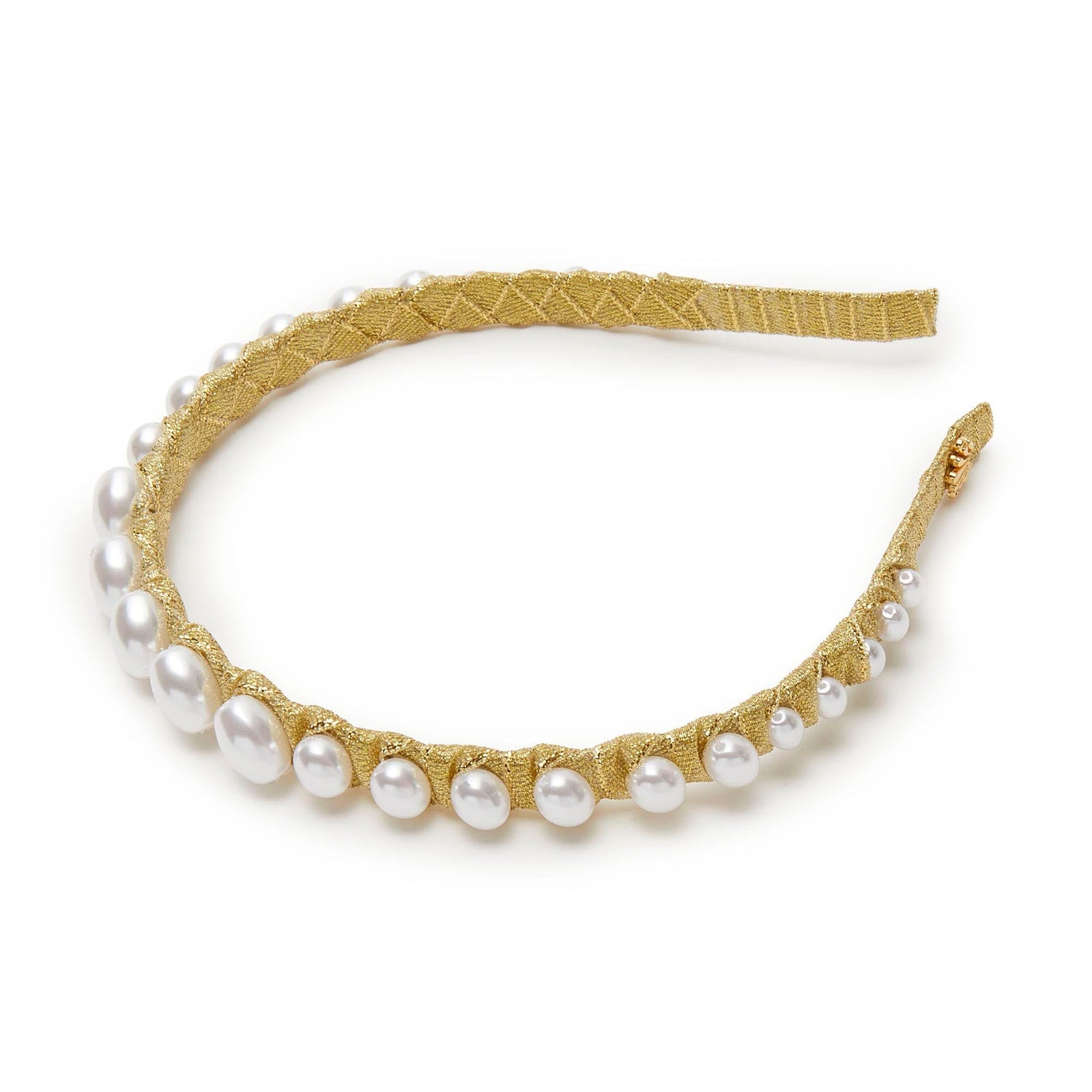 Lele Sadoughi HEADBANDS ONE SIZE GOLD GRADUATED PEARL HEADBAND