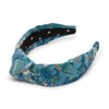 Lele Sadoughi HEADBANDS ONE SIZE IMPERIAL BLUE KNOTTED FLORAL JACQUARD HEADBAND
