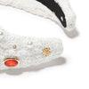 Lele Sadoughi HEADBANDS ONE SIZE IVORY GEM BEZEL BOUCLE KNOTTED HEADBAND