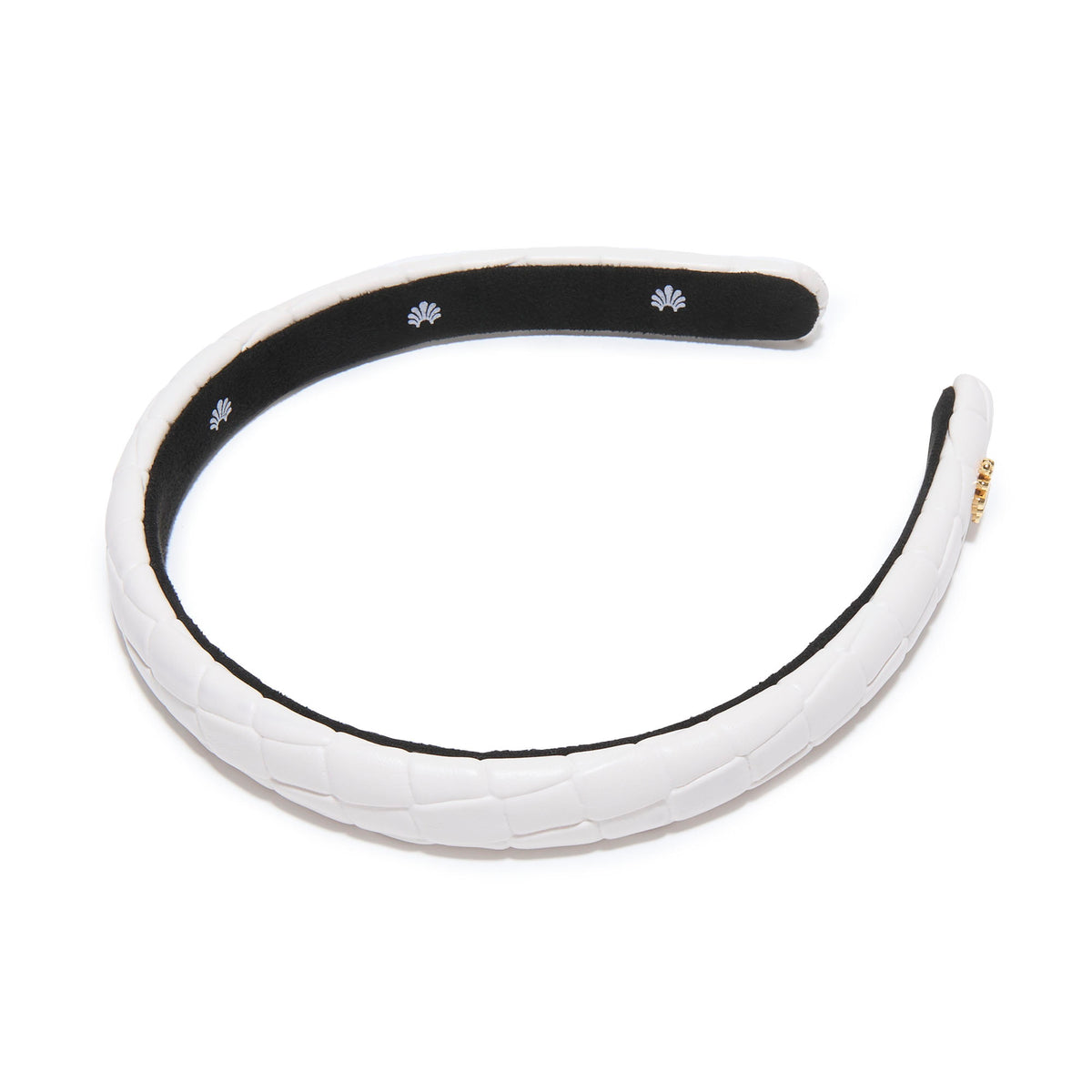 Lele Sadoughi HEADBANDS ONE SIZE IVORY GIGI FAUX LEATHER EMBOSSED HEADBAND