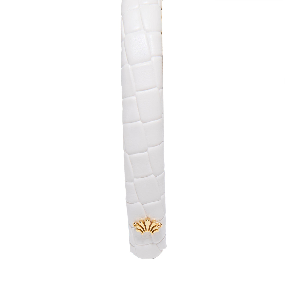 Lele Sadoughi HEADBANDS ONE SIZE IVORY GIGI FAUX LEATHER EMBOSSED HEADBAND