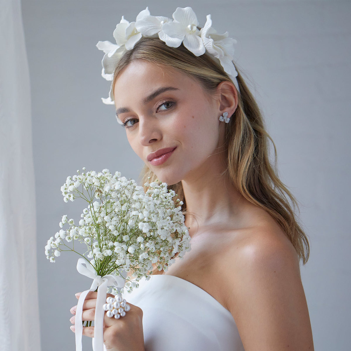 Lele Sadoughi HEADBANDS ONE SIZE IVORY MAGNOLIA VELVET HEADBAND