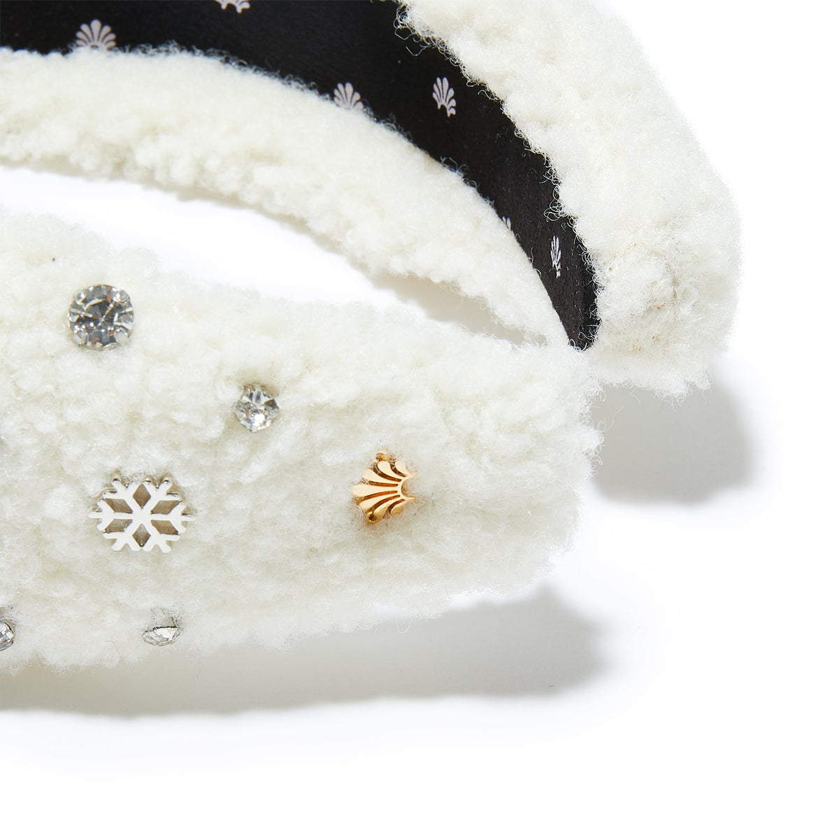 Lele Sadoughi HEADBANDS ONE SIZE IVORY WINTER CRYSTAL KNOTTED HEADBAND