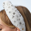 Lele Sadoughi HEADBANDS ONE SIZE IVORY WINTER CRYSTAL KNOTTED HEADBAND