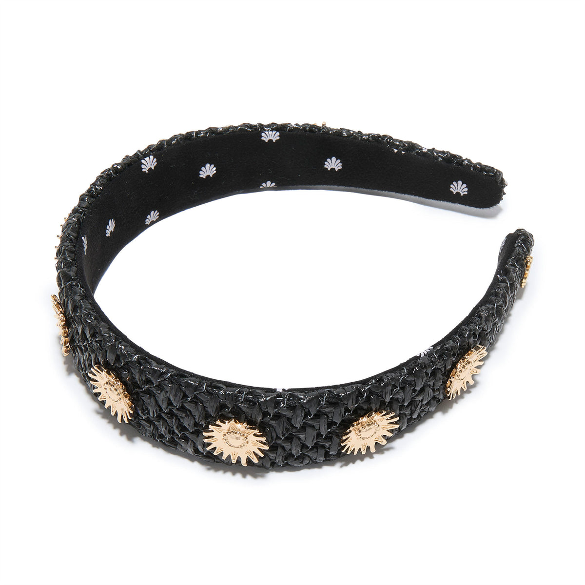 Lele Sadoughi HEADBANDS ONE SIZE JET BESSETTE SUN RAFFIA HEADBAND