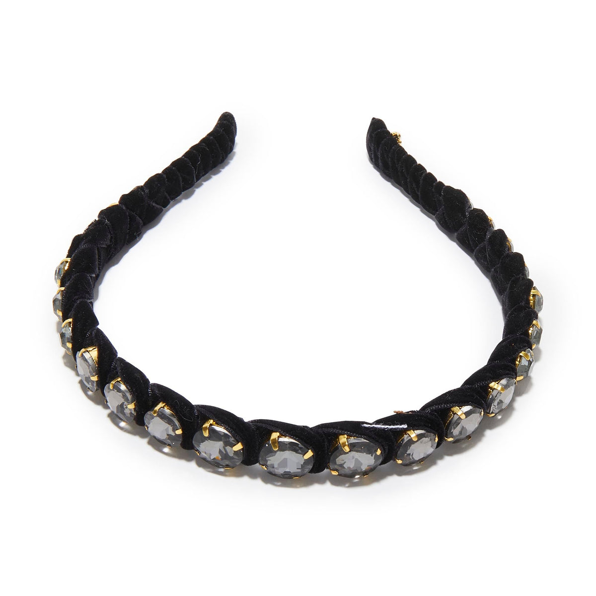 Lele Sadoughi HEADBANDS ONE SIZE JET GRADUATED CRYSTAL HEADBAND